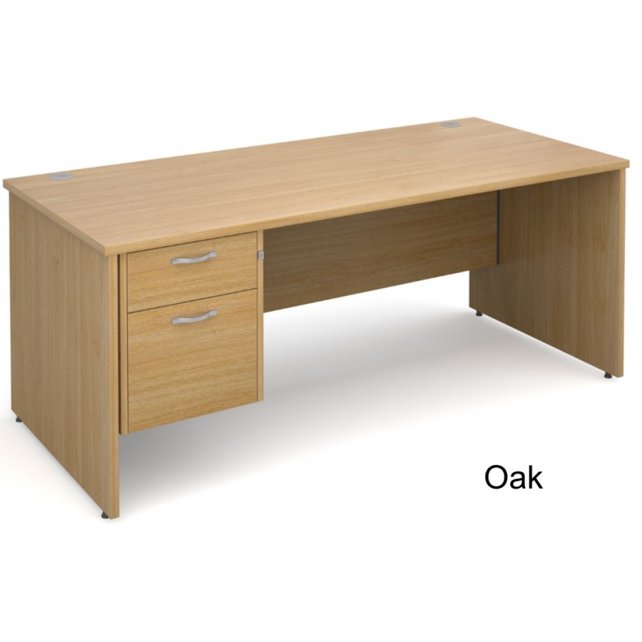 Maestro Panel End Straight Desk with Fixed Pedestal